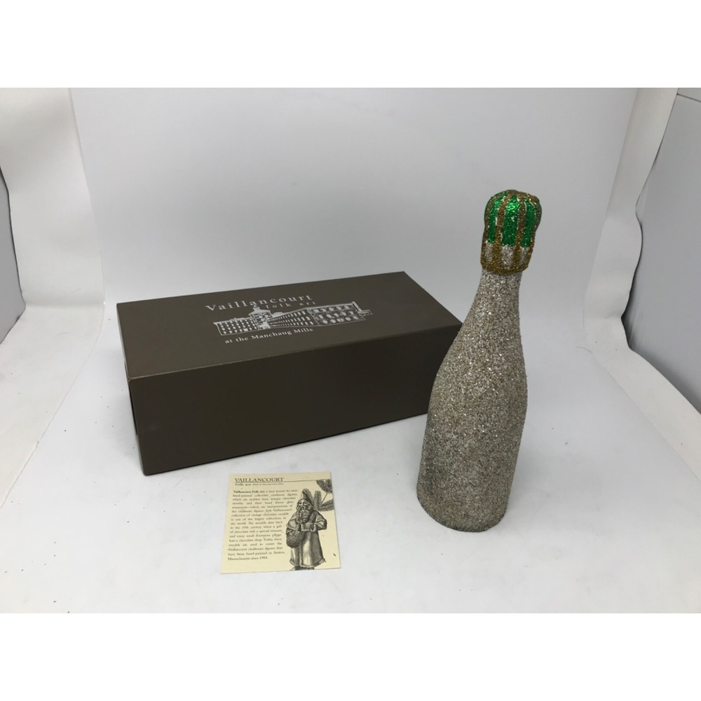 Vaillancourt Folk Art Renaissance Glitter Grey Alcohol Bottle Decoration 2012